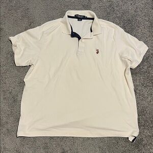 Mens XL US. Polo Assn. White Polo Shirt with Navy Trim